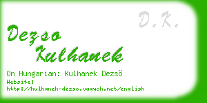 dezso kulhanek business card